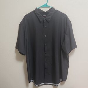 Men's Mix & NY Performance Black Charcoal Dress Shirt Size XXL Slim Fit